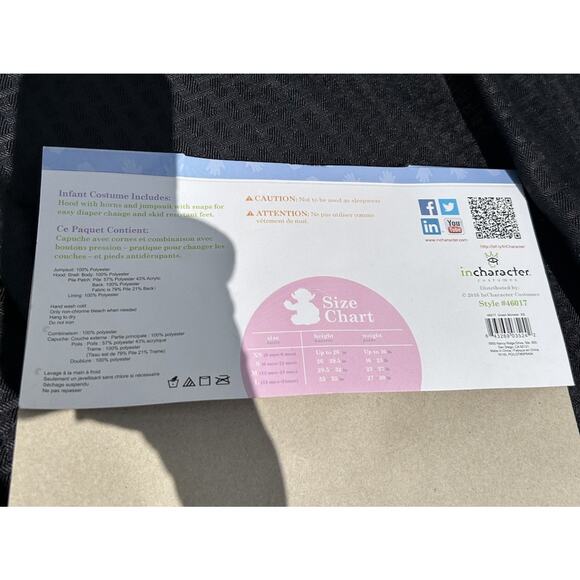 Baby Boo! unisex Infant Fleece Furry Halloween Costume Mini Monster size 0+ Mos - Picture 4 of 4